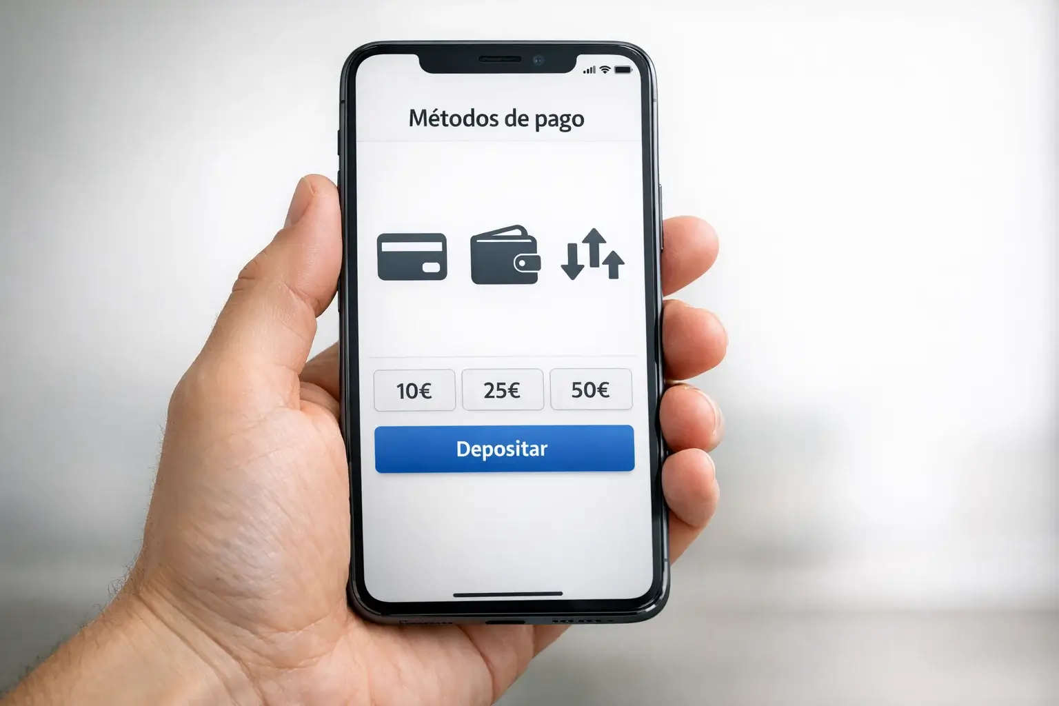 Smartphone mostrando iconos de métodos de pago digitales