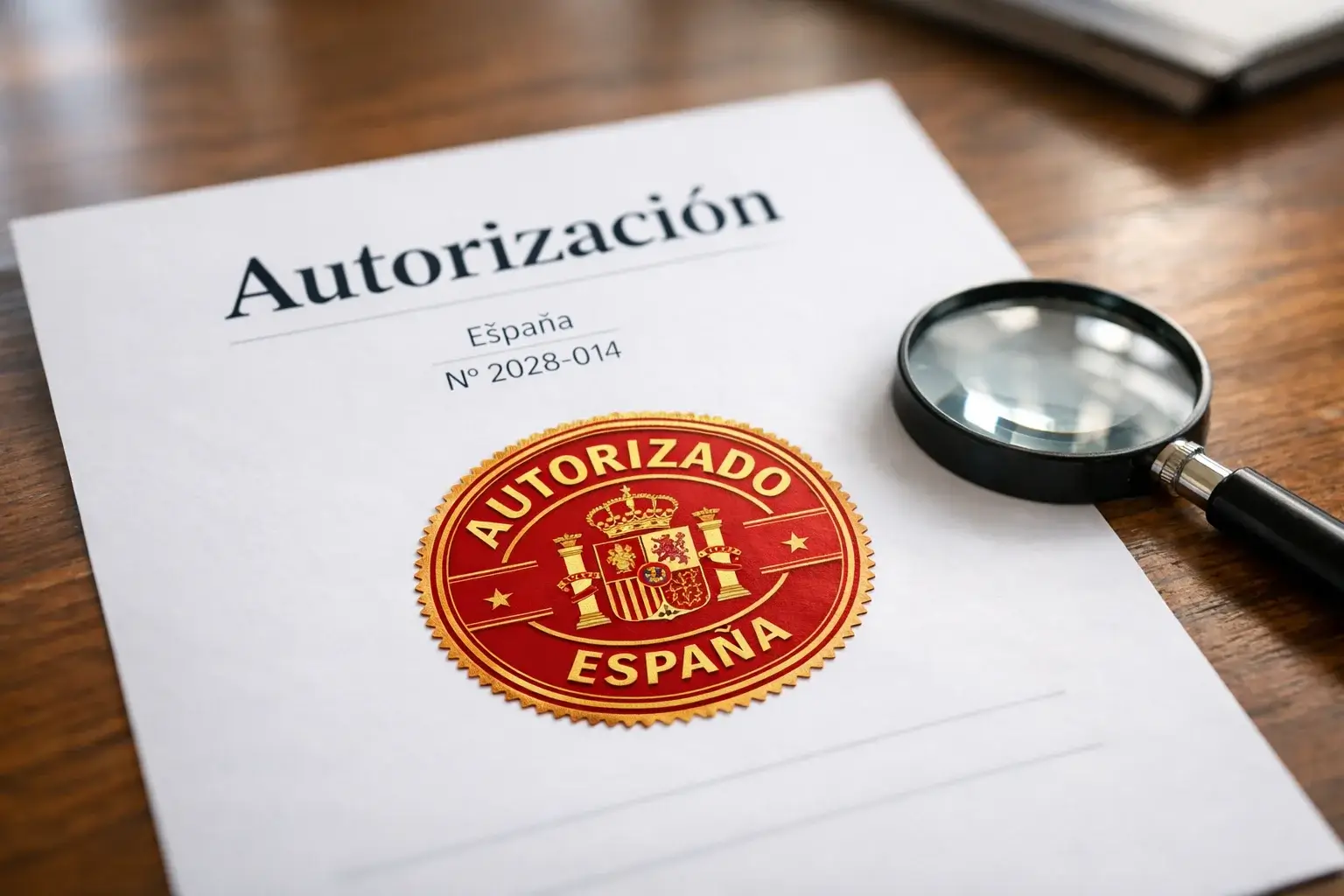 Documento oficial con sello de autorización gubernamental